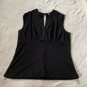 Mariposa Y2K Black Sleeveless Blouse w Sparkly Details
